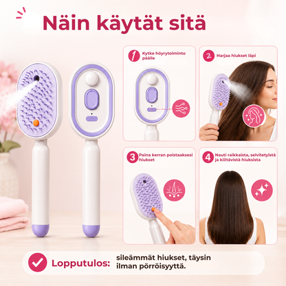 SumuHarja™ | Sähkökäyttöinen hiusharja hienojakoisella sumulla