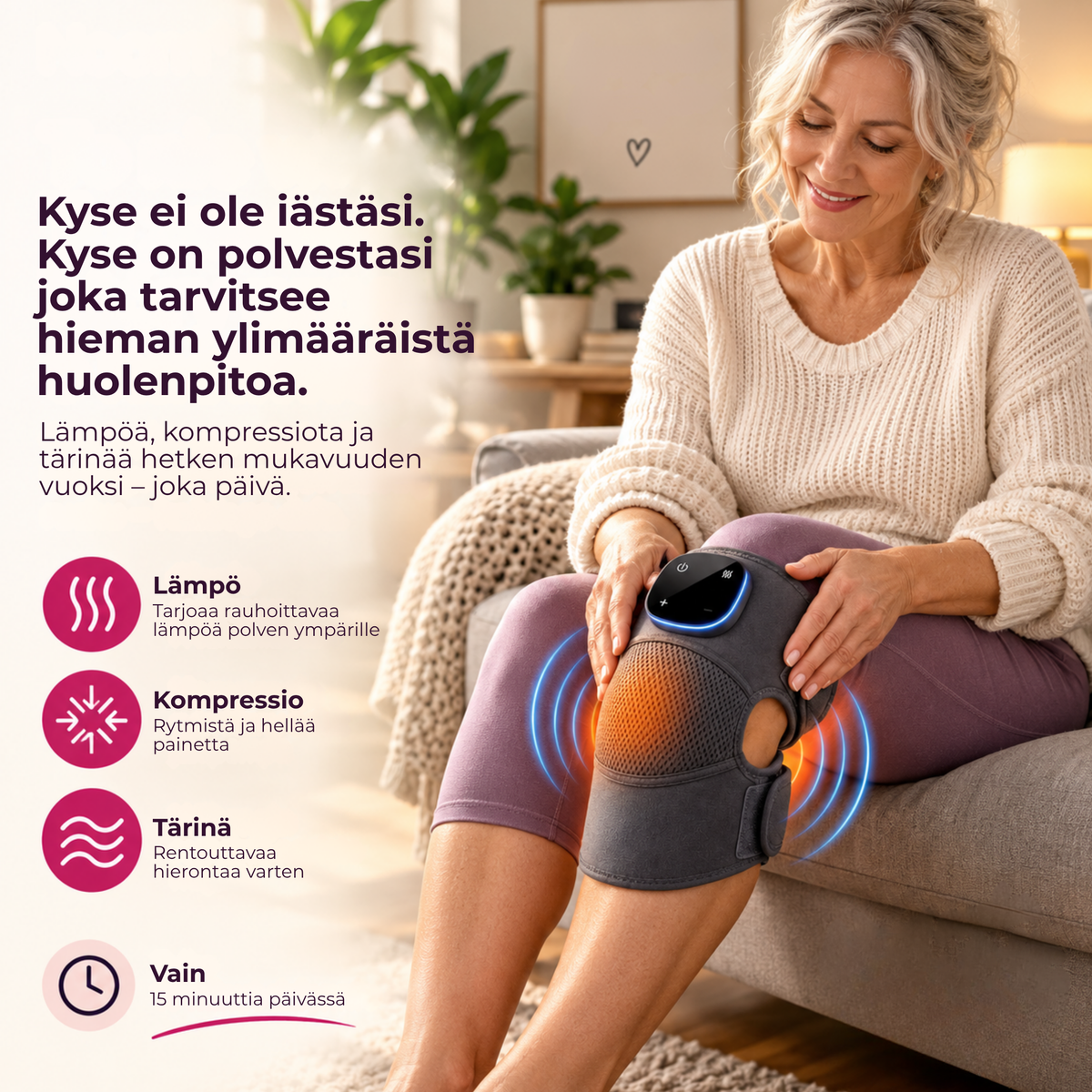KneeComfort™ | Arjen helpotus jäykille ja väsyneille polville
