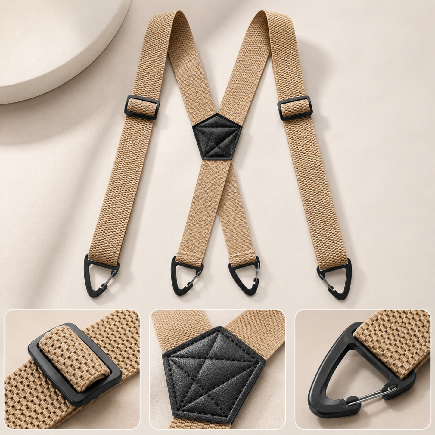 GripSuspenders™ | Justerbare seler med krokfester som holder buksene på plass hele dagenön ja vapaa-aikaan