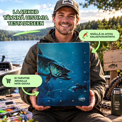 KalastusLahjakalenteri™ | Kalastuslahja, joka ei lopu ensimmäiseen avaukseen