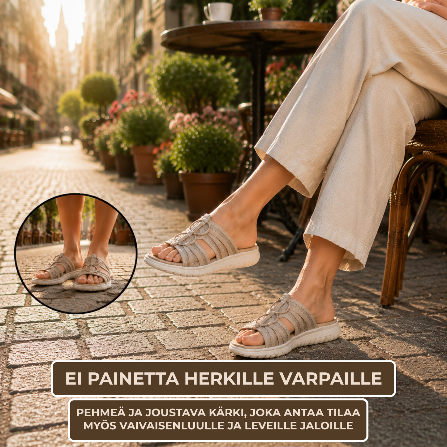 GentleStride™ | Mukavat tossut leveille ja herkille jaloille