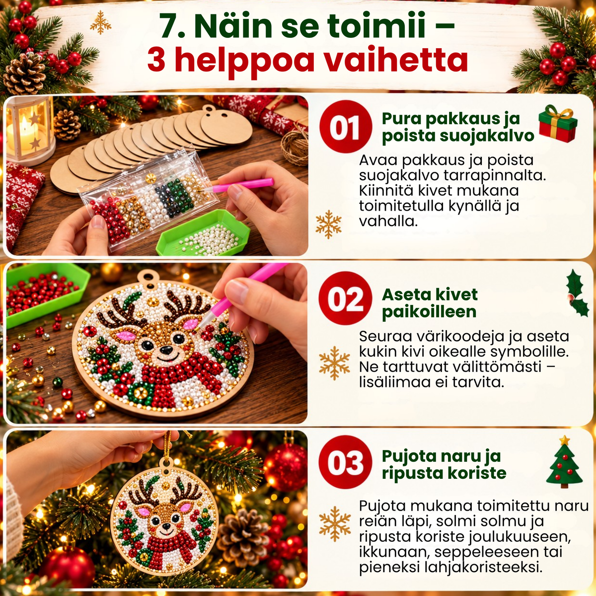 Joulukoristeet Timanteilla™ | Tee joulukuusestasi tänä vuonna oikeasti omannäköisesi
