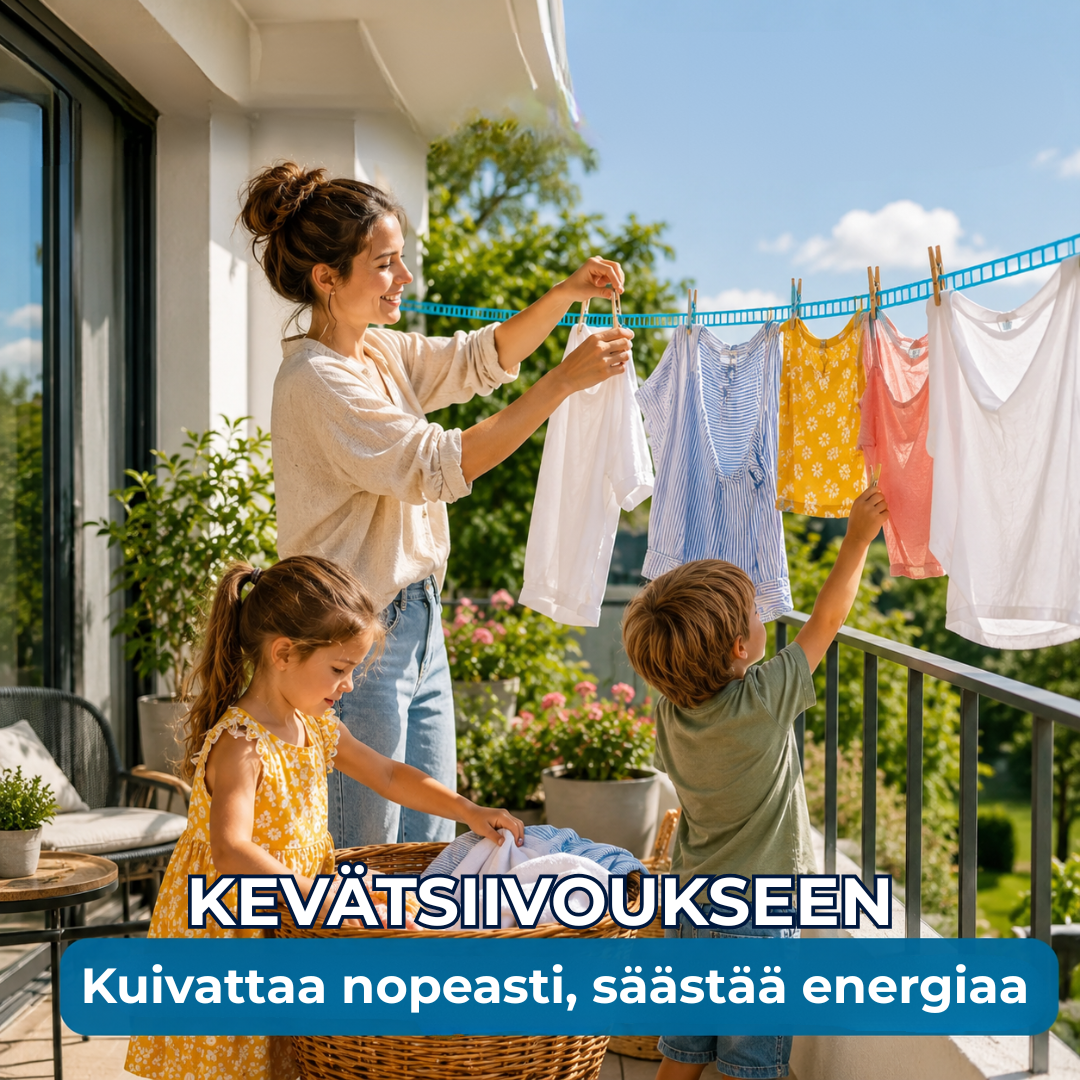 PyykkiPito™ | Tuulenpitävä ja liukumaton pyykkinaru