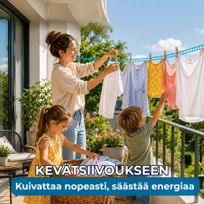 PyykkiPito™ | Tuulenpitävä ja liukumaton pyykkinaru