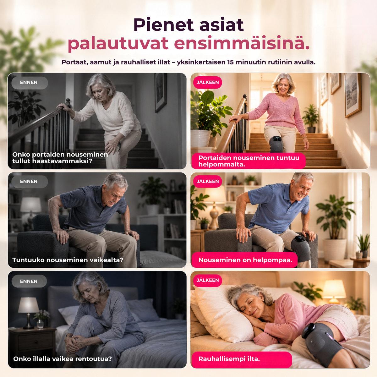 KneeComfort™ | Arjen helpotus jäykille ja väsyneille polville